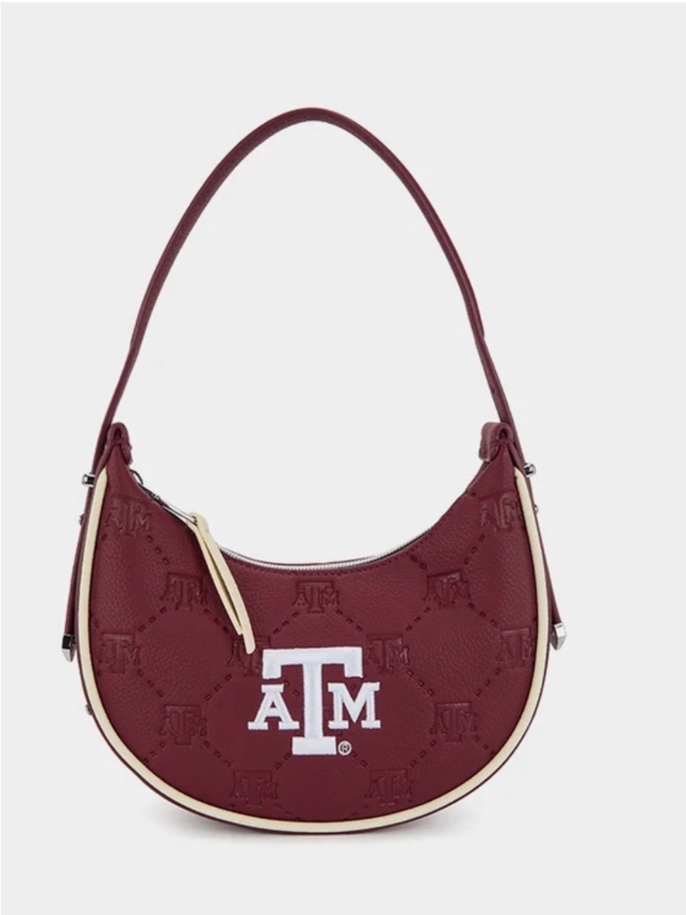 Texas A&M Montana West Maroon Crescent Shoulder Bag with White Logo